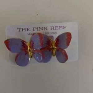NWT The Pink Reef Butterfly earrings